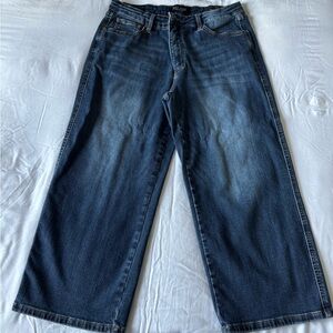 Judy Blue Wide Cropped Dark Blue Jeans